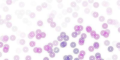 ljuslila, rosa vektor doodle textur med blommor.