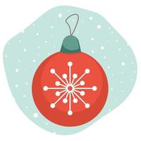 ikonen för firtree röd boll. jul vektorillustration i platt stil. vektor