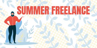 Flache Banner mit Inschrift freiberufliche Sommer vektor