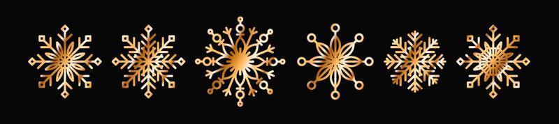 Vektor-Reihe von Symbolen von Schneeflocken. konzept von weihnachten, feier, frost, schneeflocke, dekoratives symbol, feiertag. vektor