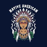 native american indisk vacker flicka illustration vektor