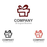 Geschenkbox Überraschung Logo Design Vektor Vorlage Bild Kunstkonzept