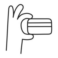 Kreditkarte. Handgezeichnetes Doodle-Shopping-Symbol. vektor