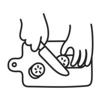 Gurke. handgezeichnetes Doodle-Kochsymbol. vektor