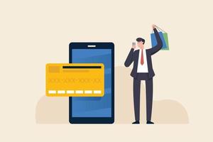Kreditkarten-Online-Zahlung, E-Commerce oder Internet-Shopping-Konzept. vektor