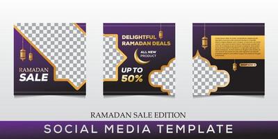 ramadan verkauf social media post vorlage banner anzeige. bearbeitbare Vektorillustration. vektor