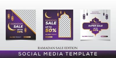 ramadan verkauf social media post vorlage banner anzeige. bearbeitbare Vektorillustration. vektor