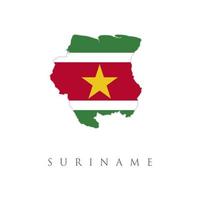 flagga karta över surinam. surinam flagga karta. karta över republiken surinam med den surinamesiska nationella flaggan isolerad på en vit bakgrund. vektor illustration.