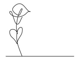 durchgehende Linien Rosenblätter herzförmig vektor