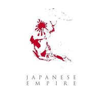 militarism, imperium of japan, japansk arméflagga, japankarta, bild för andra världskriget. vektor karta över imperiet av japan för din design. karta över det japanska imperiet under andra världskriget 1942,