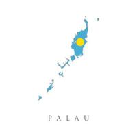 palau land flagga inuti kartkontur design ikon logotyp. karta flagga palau isolerad på vit bakgrund. landsflagga resor och turism koncept vektor