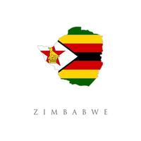 Karte von Simbabwe mit einer offiziellen Flagge. Abbildung auf weißem Hintergrund. Karte von Simbabwe mit einer offiziellen Flagge. Abbildung auf weißem Hintergrund vektor