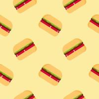 Burger Musterdesign. Fast-Food-Muster. flache Design-Vektor-Illustration vektor