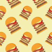 Hamburger Musterdesign. flache Design-Vektorillustration des Burgers vektor