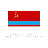 kazakiska sovjetiska socialistiska republikens flagga. isolerad på vit bakgrund vektor