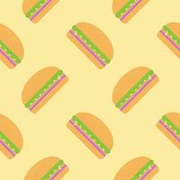 Hamburger Musterdesign. flache Design-Vektorillustration des Burgers vektor