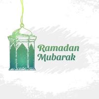 ramadan kareem illustration med lykta koncept. handritad skiss stil vektor