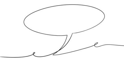 kontinuierliche einzeilige zeichnung der sprechblase. Doodle-Set-Element. Vektor-Illustration. vektor