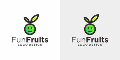 lustiges obst-maskottchen-logo-design. vektor