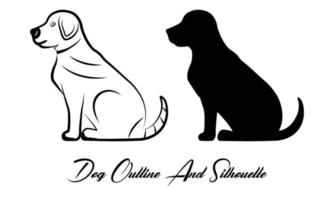 hund kontur ikon. husdjur vektor illustration. hundsymbol isolerade.