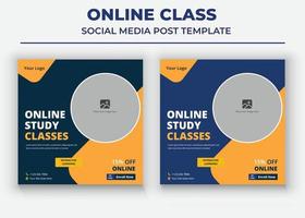 Online-Business-Class-Poster, Online-Social-Media-Post und Flyer vektor