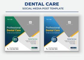 tandläkarinlägg i sociala medier, mallar för sociala medier för sjukvård vektor