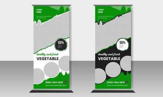 Lebensmittel- und Restaurant-Rollup-Template-Design vektor