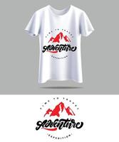 T-Shirt-Design-Modell. neues schwarz-weißes Typografie-T-Shirt-Design mit Mockup-Vektordesign vektor