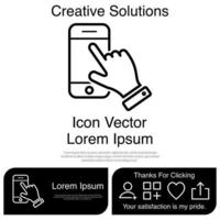 Fingerberührung oder Touchscreen-Gesten auf dem Telefonsymbol Vektor eps 10