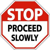 Stop-Fortfahren langsam Zeichen auf weißem Hintergrund vektor