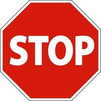 Stop-Sicherheitszeichen auf weißem Hintergrund