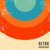 Retro-Design-Hintergrund mit Vintage-Grunge-Textur und farbigen runden Streifen. Vektor-Illustration. vektor