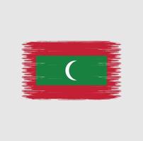 maldivernas flagga penseldrag. National flagga vektor