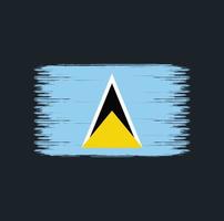 St. Lucia Flagge Pinselstriche. Nationalflagge vektor