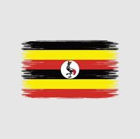 Pinselstriche der Uganda-Flagge. Nationalflagge vektor