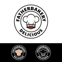 vater bäckerei maskottchen logo design illustration vektor