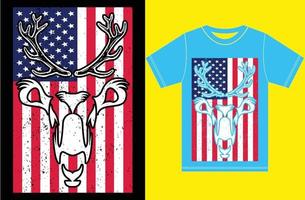 amerikanische flagge mit jagd-t-shirt-design. vektor