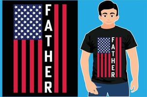 amerikanische flagge mit vater-t-shirt. Vatertagsgeschenk, Geschenk für Papa Shirt. vektor