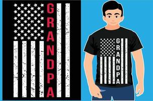 vintage farfar med amerikansk flagga farfars gif t-shirt. vektor