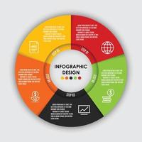 Vektor-Set-Vorlage Infografik Kreisform 5 Schritt für die Präsentation. vektor