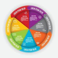 Vektor-Set Infografik-Kreis. Vorlage Prozessdiagramm 7 Schritt zur Präsentation. vektor