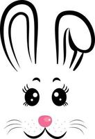 kawaii kanin face.rabbit symbol för 2023 year.vector illustration vektor