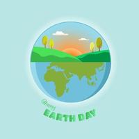 glücklicher tag der erde. Internationaler Tag der Mutter Erde. Rettung unseres Planeten vektor