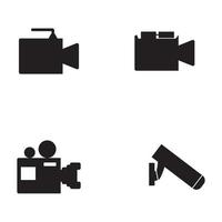 Kamera-Icon-Set. Fotografie-Icons gesetzt. Überwachungskamera-Symbol. Foto- und Videosymbol. Multimedia-Icon-Set flache Linie Vektor-Icons vektor