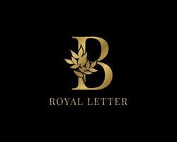 lyxig dekorativ vintage gyllene kunglig bokstav b vektor