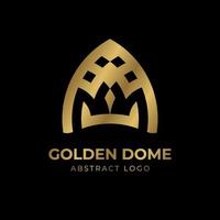 abstrakt gyllene kupol monogram vektor logotypdesign
