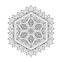 elegant linjekonst mandala vektor för design