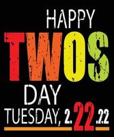 Happy Twos Day t-shirt design vektor
