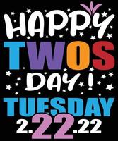 Happy Twos Day t-shirt design vektor