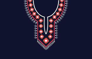 etnisk halsbroderi geometriska former etniska mönster halsbroderidesign för bakgrunder eller tapeter och kläder för modevektor vektor
